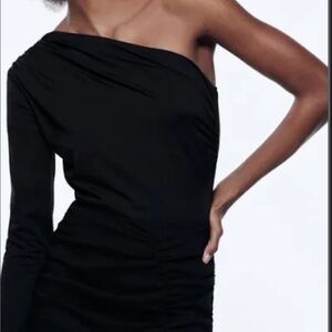 Zara ruched asymmetric bodysuit